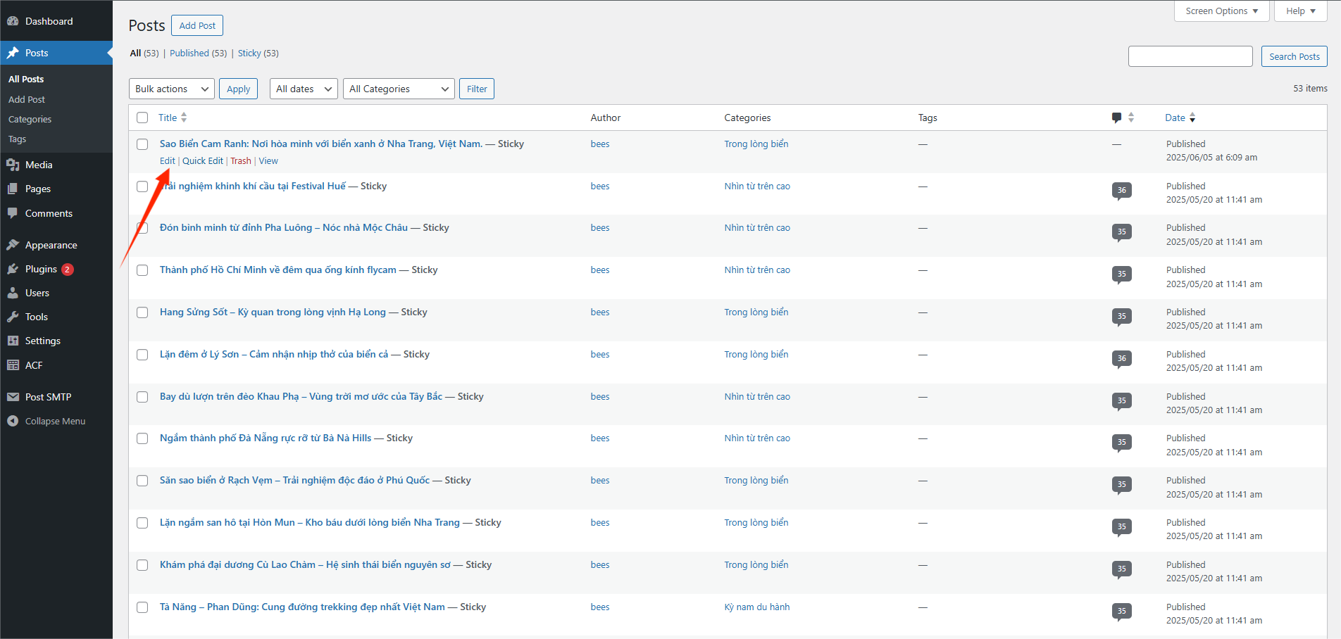Quản lý posts