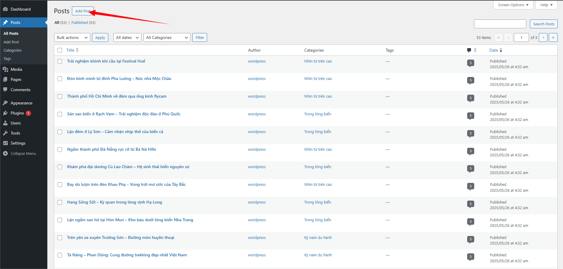 Nút thêm bài viết mới